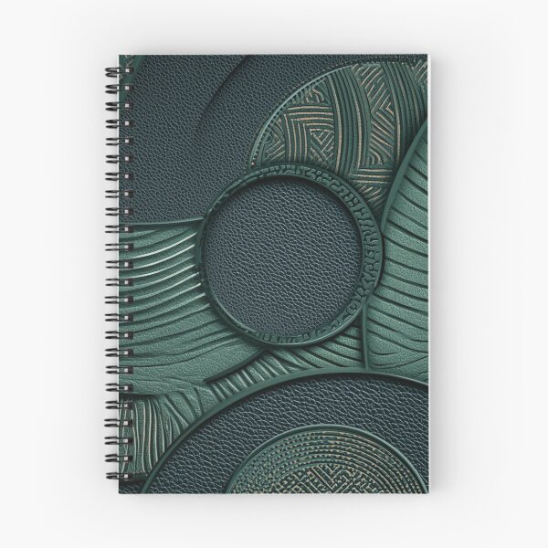 Item preview, Luxury Dark Green Embossed Leather Geometric Circles Pattern designed and sold by LYAN-STORE.