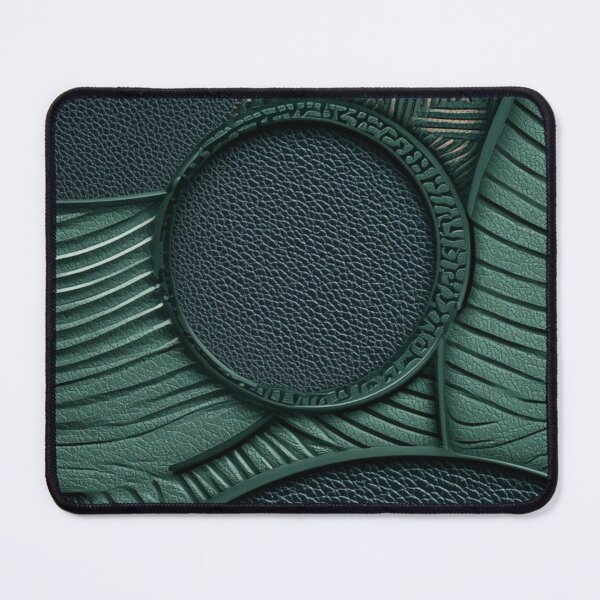 Item preview, Luxury Dark Green Embossed Leather Geometric Circles Pattern designed and sold by LYAN-STORE.