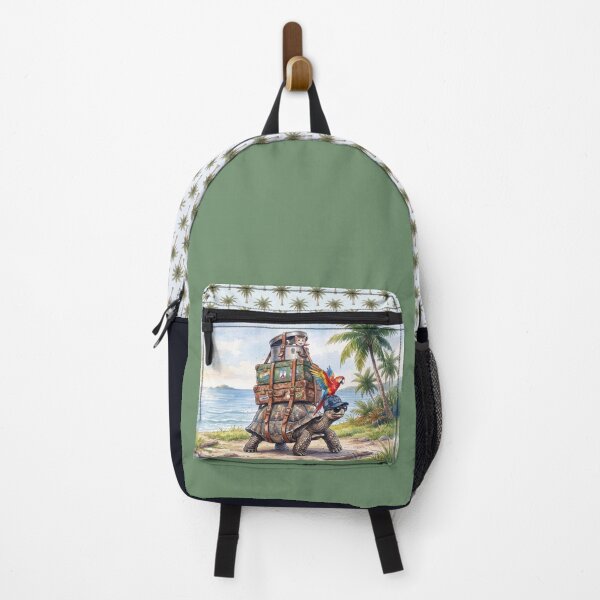 Item preview, Go Slow Turtle - Funny Traveling Tortoise with Suitcases designed and sold by chriswo-design.