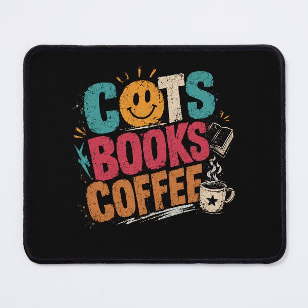 Item preview, Cats Books Coffee Cat Lover Bookworm Coffee Enthusiast Reader Hobby designed and sold by RetroMini2026.