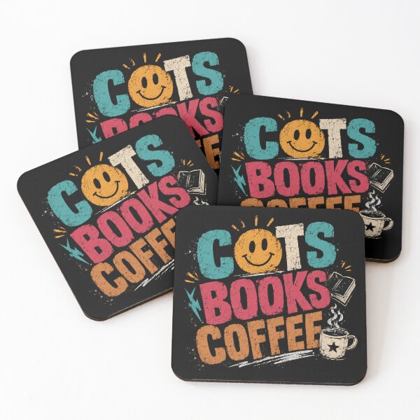 Item preview, Cats Books Coffee Cat Lover Bookworm Coffee Enthusiast Reader Hobby designed and sold by RetroMini2026.