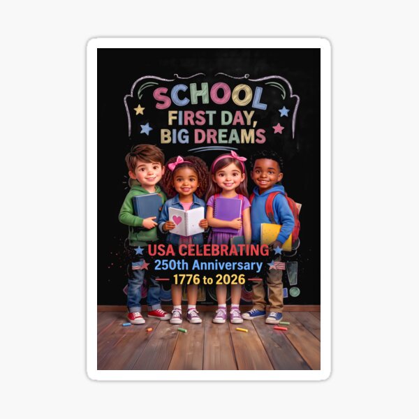Item preview, SCHOOL - First Day - Big Dreams - USA 250th Anniversary Celebration 1776 to 2026 - Special Edition designed and sold by DBM Photo Art 1.