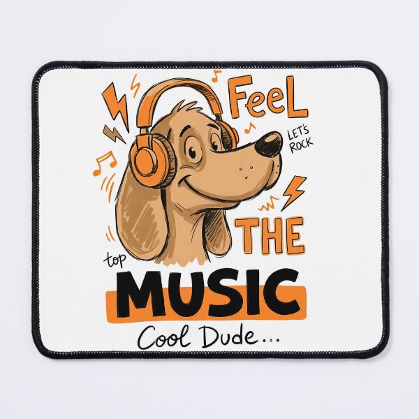 Item preview, Feel the Music Dog with Headphones Retro Sketch designed and sold by Conpo.