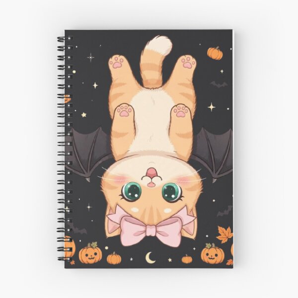 Item preview, Cute Halloween Bat Cat Upside Down Pumpkins Funny designed and sold by Moody Vibes Studio.