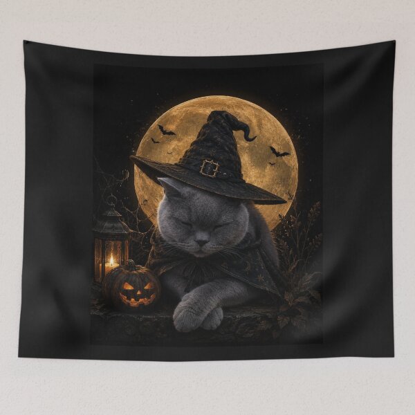 Item preview, Funny British Shorthair Witch Cat Halloween designed and sold by IRYNASHOP.