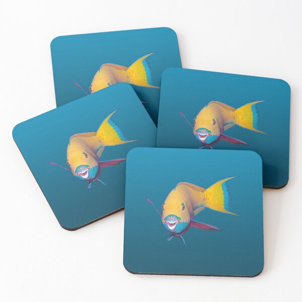Item preview, Parrotfish Cutout * Dark to Light Blue Gradient Ocean Art |  designed and sold by Photo & Design Ute Niemann.