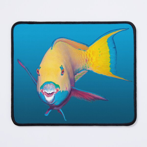 Item preview, Parrotfish Cutout * Dark to Light Blue Gradient Ocean Art | designed and sold by Photo & Design Ute Niemann.