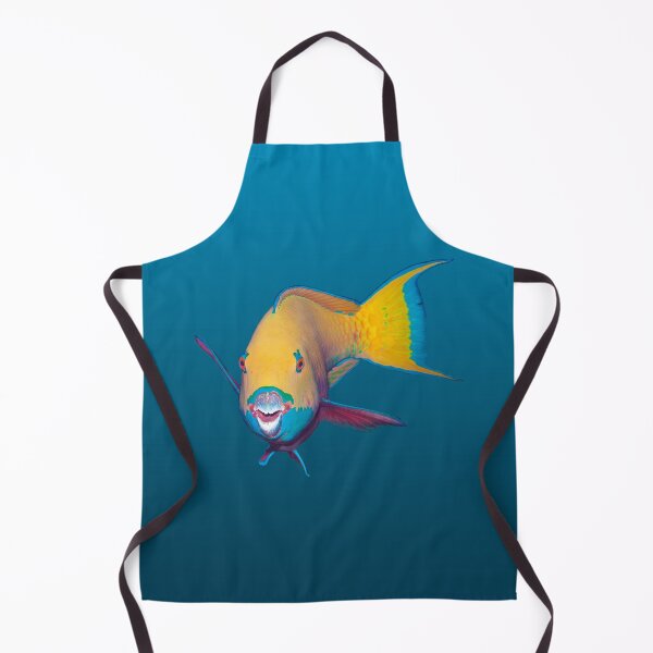 Item preview, Parrotfish Cutout * Dark to Light Blue Gradient Ocean Art | designed and sold by Photo & Design Ute Niemann.
