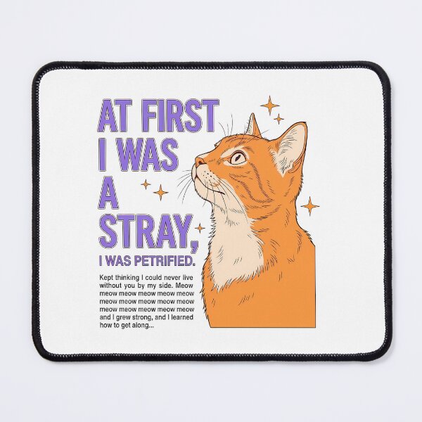 Item preview, At First I Was a Stray Rescue Cat Retro Line Art designed and sold by Conpo.