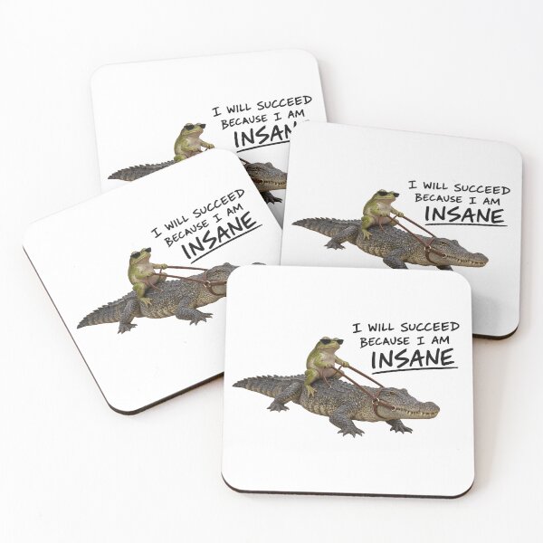 Item preview, I Will Succeed Because I Am Insane Funny Frog Gift designed and sold by Lina Caro.
