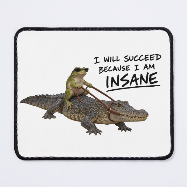 Item preview, I Will Succeed Because I Am Insane Funny Frog Gift designed and sold by Lina Caro.