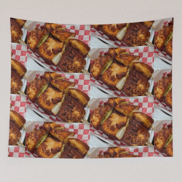 Item preview, Grilled Skewers: Barbecue Chicken and Onion Photography Print designed and sold by KaleChub.
