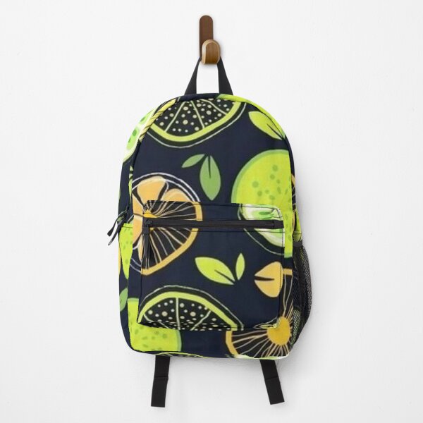 Item preview, Citrus Lime Lemon Slices Doodle Seamless Pattern Dark Background designed and sold by LYAN-STORE.