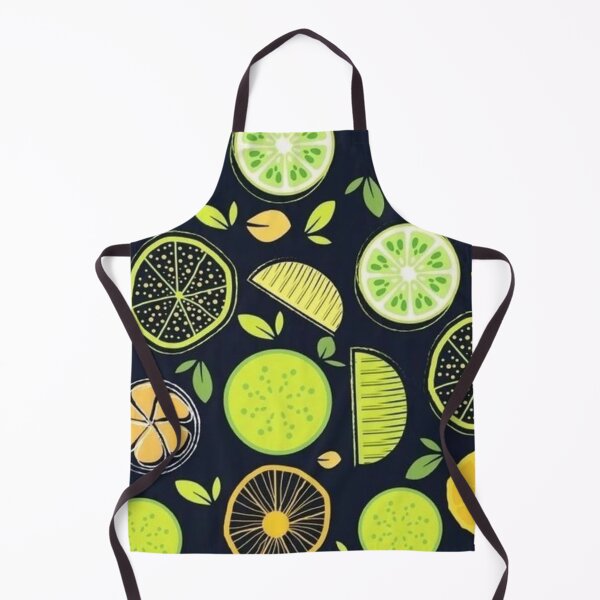 Item preview, Citrus Lime Lemon Slices Doodle Seamless Pattern Dark Background designed and sold by LYAN-STORE.