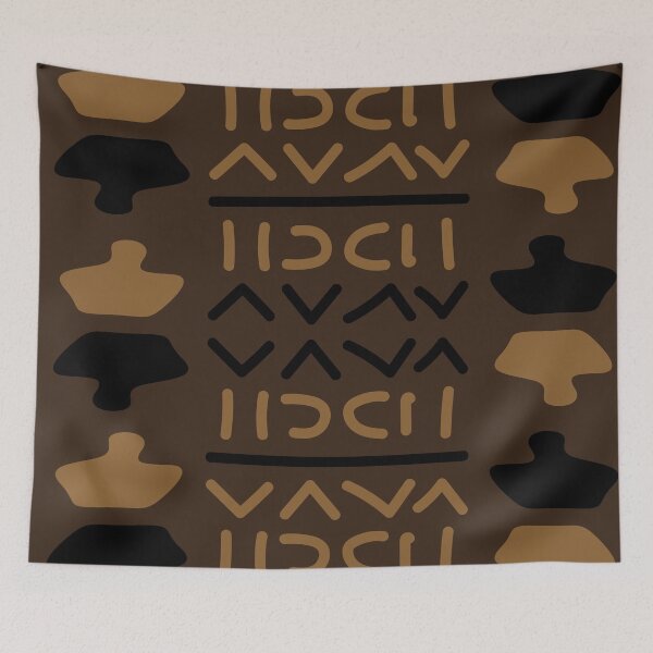 Item preview, Geometric Bogolan Pattern – Earth-Colored Triangles designed and sold by Wolagno.