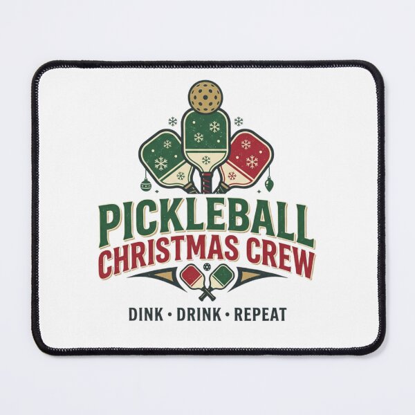 Item preview, Pickleball Christmas Crew Dink Drink Repeat Festive Paddle designed and sold by raedattia.