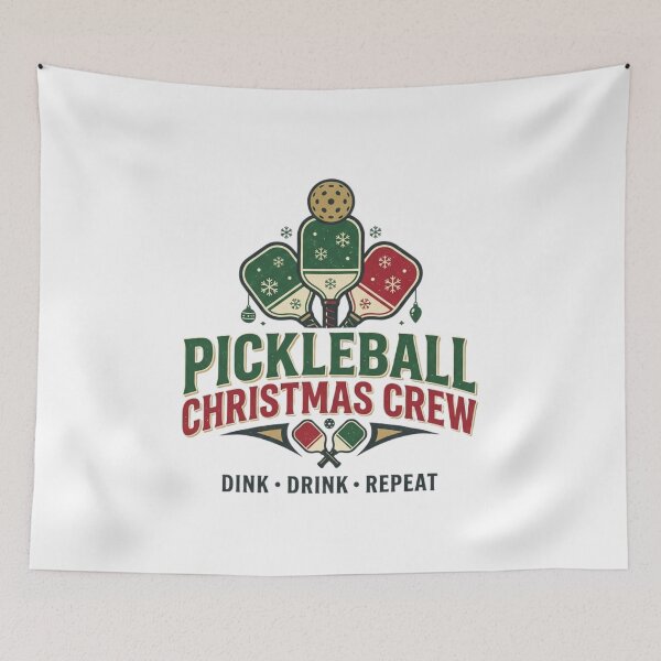 Item preview, Pickleball Christmas Crew Dink Drink Repeat Festive Paddle designed and sold by raedattia.