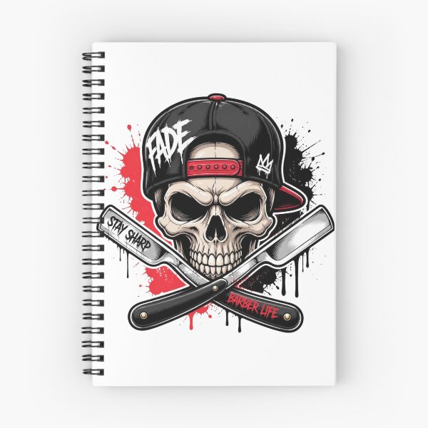 Item preview, Barber Skull Stay Sharp Straight Razor Urban Streetwear Art designed and sold by Barber MD Culture.