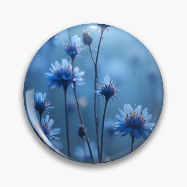 Item preview, Dreamy Blue Wildflowers Field Soft Bokeh Botanical Photography designed and sold by LYAN-STORE.