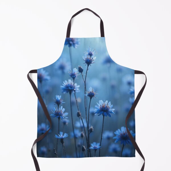 Item preview, Dreamy Blue Wildflowers Field Soft Bokeh Botanical Photography designed and sold by LYAN-STORE.