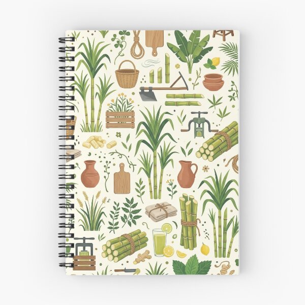 Item preview, Tropical Sugarcane Harvest Seamless Pattern – Farm-to-Table Botanical Print designed and sold by OpenDreamArts.