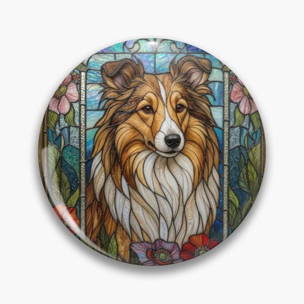 Item preview, Shetland Sheepdog Stained Glass Art Panel designed and sold by pinkal.