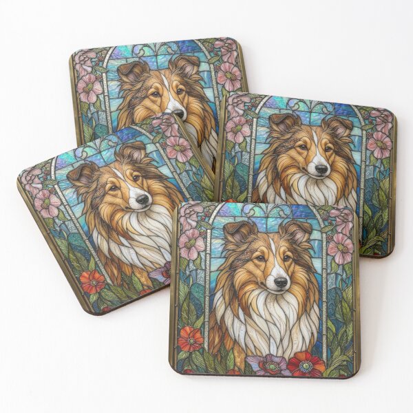 Item preview, Shetland Sheepdog Stained Glass Art Panel designed and sold by pinkal.