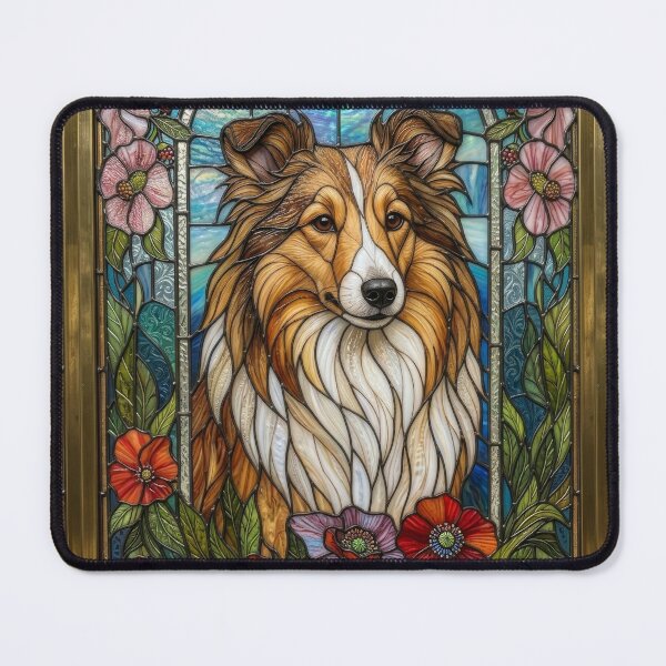 Item preview, Shetland Sheepdog Stained Glass Art Panel designed and sold by pinkal.