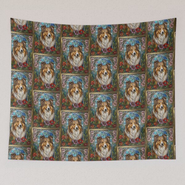 Item preview, Shetland Sheepdog Stained Glass Art Panel designed and sold by pinkal.