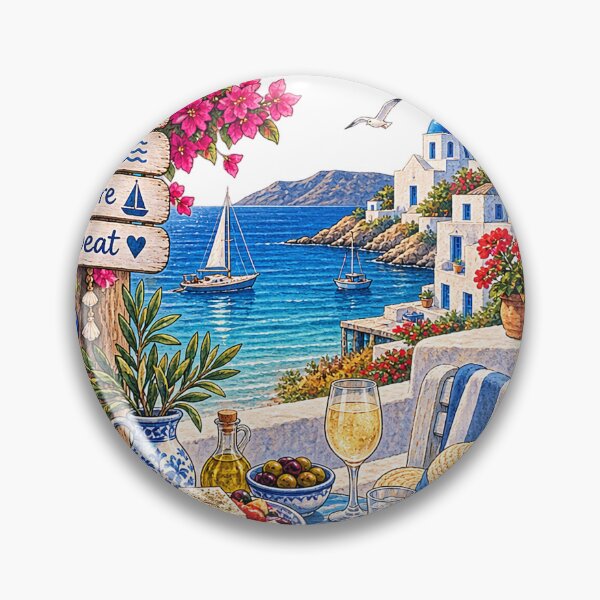 Item preview, Greek Island Summer – Eat, Swim, Explore, Repeat designed and sold by Moonroot Studio.