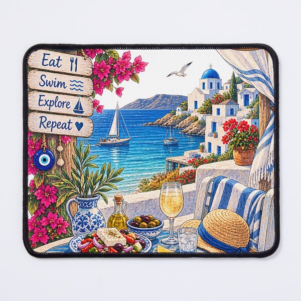 Item preview, Greek Island Summer – Eat, Swim, Explore, Repeat designed and sold by Moonroot Studio.