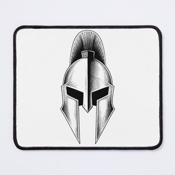 Item preview, Spartan Helmet Minimal Black & White – Ancient Greece Warrior Art designed and sold by Ancient-Era.