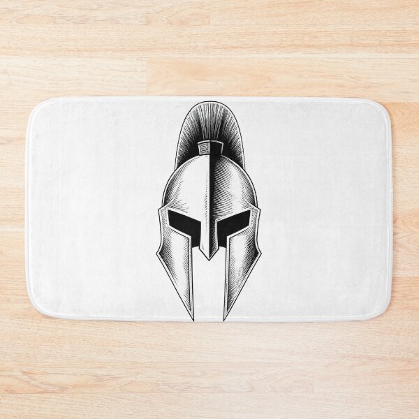 Item preview, Spartan Helmet Minimal Black & White – Ancient Greece Warrior Art designed and sold by Ancient-Era.