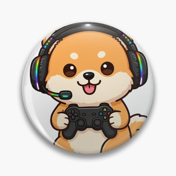Item preview, Cute Shiba Inu Gamer Dog With RGB Headset - Kawaii Player 2 - Cozy Gaming designed and sold by Petringo.