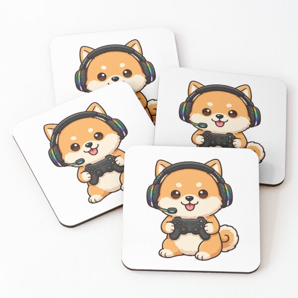 Item preview, Cute Shiba Inu Gamer Dog With RGB Headset - Kawaii Player 2 - Cozy Gaming designed and sold by Petringo.