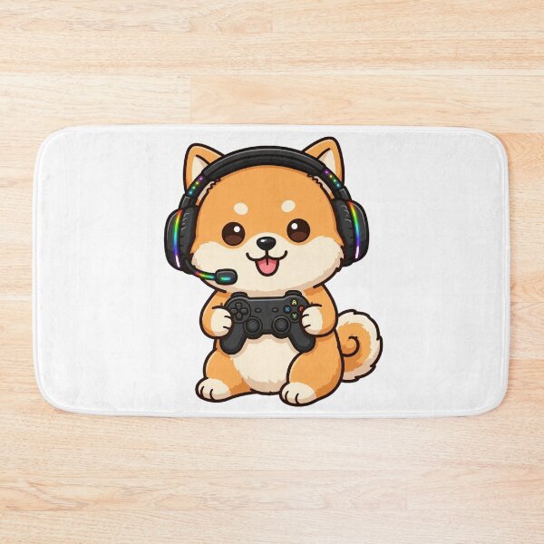 Item preview, Cute Shiba Inu Gamer Dog With RGB Headset - Kawaii Player 2 - Cozy Gaming designed and sold by Petringo.