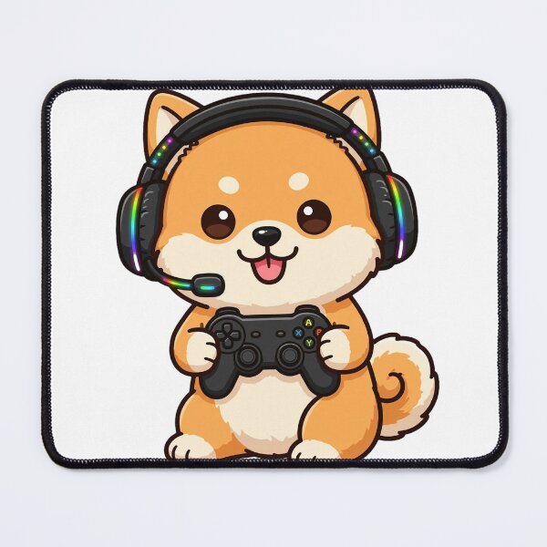 Item preview, Cute Shiba Inu Gamer Dog With RGB Headset - Kawaii Player 2 - Cozy Gaming designed and sold by Petringo.