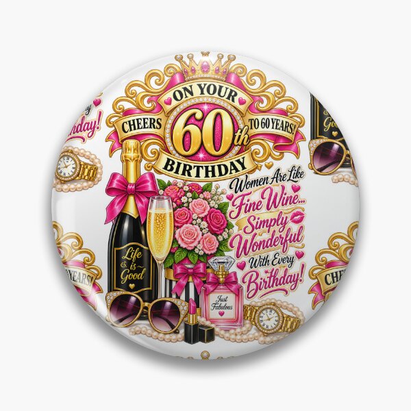 Item preview, 60th Birthday – Women Are Like Fine Wine, Simply Wonderful With Every Birthday designed and sold by Clothes With Smiling Animals Walt Gral.