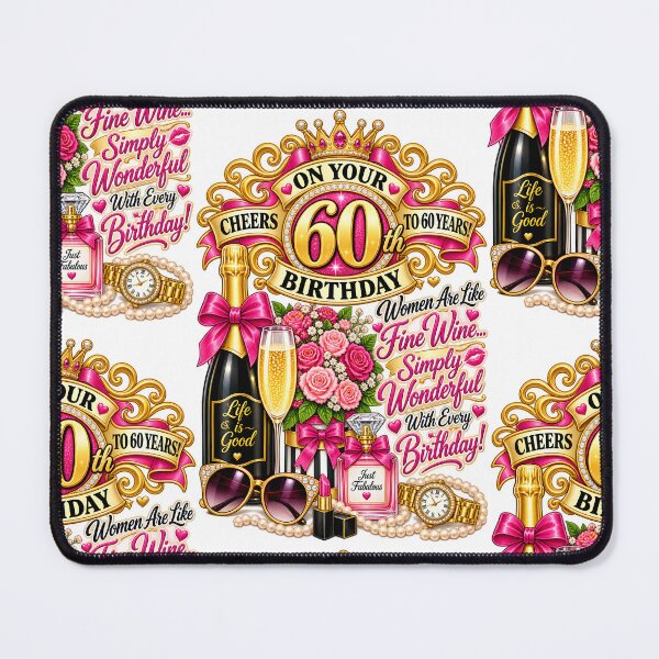 Item preview, 60th Birthday – Women Are Like Fine Wine, Simply Wonderful With Every Birthday designed and sold by Clothes With Smiling Animals Walt Gral.