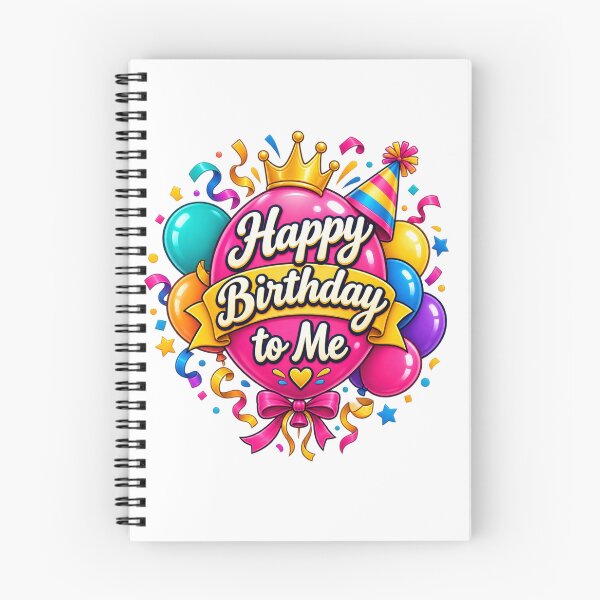 Aperçu de l'œuvre Joyeux anniversaire à moi | Décoration colorée pour une fête d'anniversaire créée et vendue par astersgraphics.