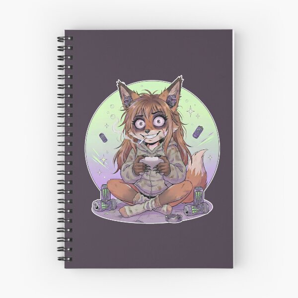 Item preview, Sleep Deprived Gamer Fox Girl - Caffeine Craze Femcel Chibi designed and sold by CaliLuminos.