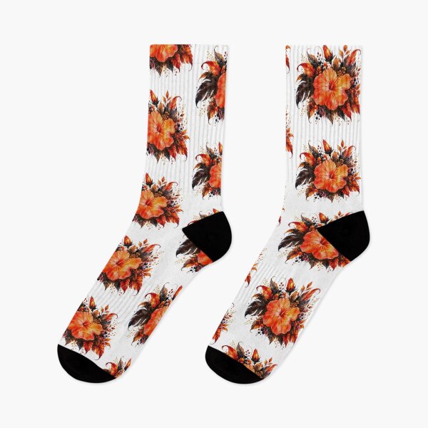 Item preview, Black & Orange Hibiscus | Halloween Tropical Watercolor | Dark Botanical Floral designed and sold by Nolmo.