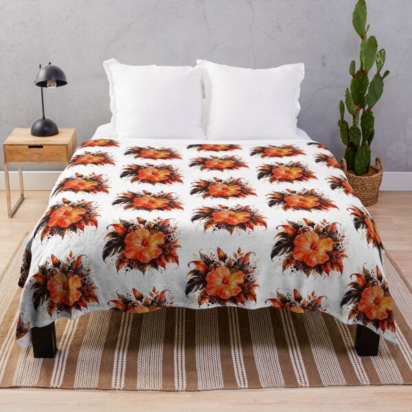Item preview, Black & Orange Hibiscus | Halloween Tropical Watercolor | Dark Botanical Floral designed and sold by Nolmo.