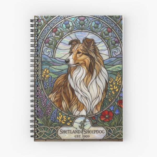 Item preview, Shetland Sheepdog Vintage Stained Glass Art designed and sold by pinkal.