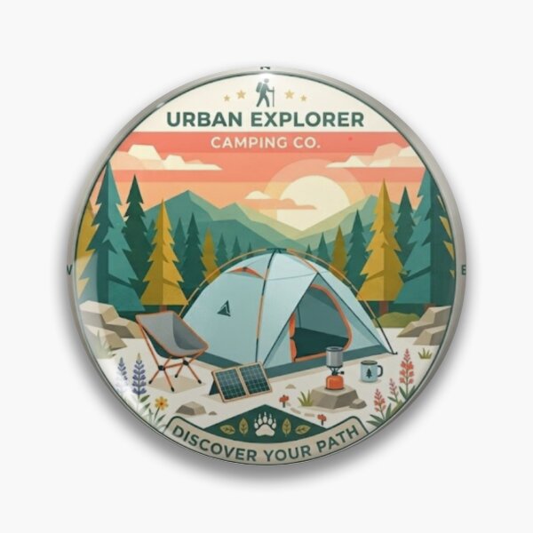 Item preview, Urban Explorer Camping Badge designed and sold by Salma.Store.