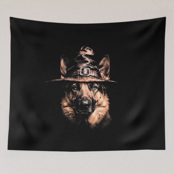 Item preview, Halloween German Shepherd Witch Hat  designed and sold by SOUFIANE1991.