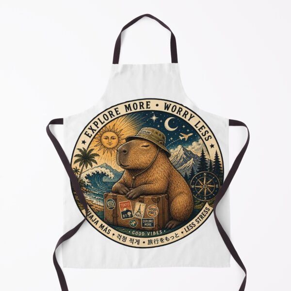 Item preview, Capybara Explorer Travel Sticker Less Stress designed and sold by Snurly.