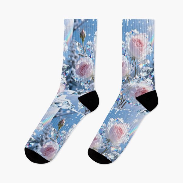 Item preview, Crystal Pink Roses in Winter Snow Rainbow designed and sold by LenNo9881.