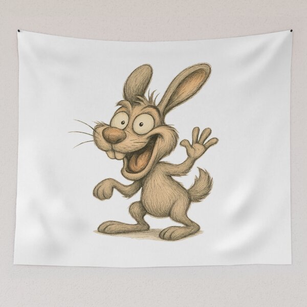 Item preview, Waving Rabbit – Funny Happy Bunny designed and sold by Yomere.