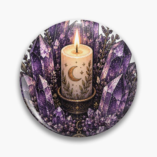 Item preview, Purple Crystal Candle Sticker designed and sold by InkPixell.